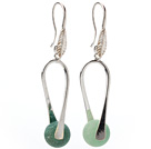 Fashion Simple Style 10mm Round Green Air-Slake Agate Dangle Earrings With Fish Hook