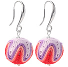 Fashion Simple Style Multi Color 16mm Wool Ball Dangle Earrings With Fish Hook