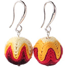Nice Simple Style 16mm Multi Color Wool Ball Dangle Earrings With Fish Hook