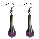 Vintage Style Simple Amethyst Beads Dangle Earrings