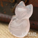 Wholesale Rose Quartz Fox Shape Animal Pendant ( No Chain )