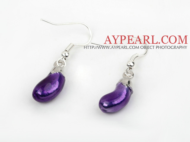 Fashion Style Eggplant Shape Charm Earrings
