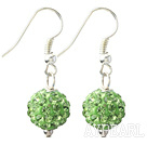Classic and Simple Design 10mm Apple Green( Light Green ) Round Rhinestone Ball Earrings