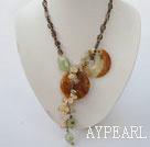 Wholesale trendy smoky quartze citrine and gem necklace