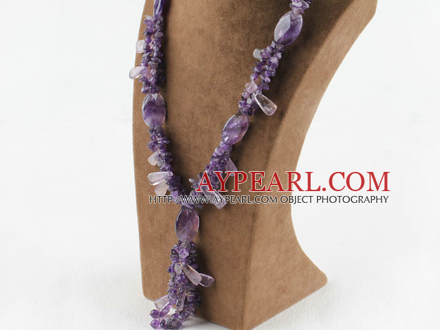 Y Style Assorted Amethyst Necklace