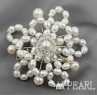 White Freshwater Pearl Crystal Brooch ( can also be hair accessories )