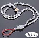 Beautiful 10 Pcs White Series Round Acrylic And Skull Turquoise And Crystal Anklet