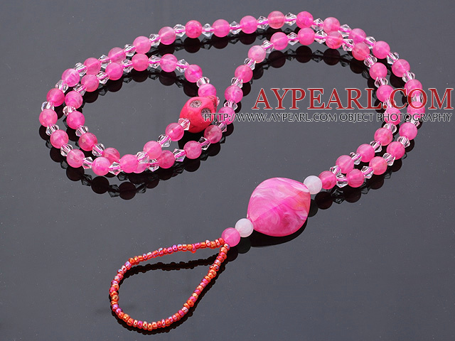 Beautiful 10 Pcs Pink Series Round Acrylic And Skull Turquoise And White Crystal Anklet