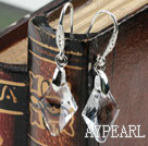 18mm Rhombus Shape White Austrian Crystal Earrings
