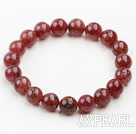 10mm Round Strawberry Quartz Elastic Bangle Bracelet