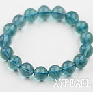14mm A Grade Blue Fluorite Beaded Elastic Bangle Bracelet