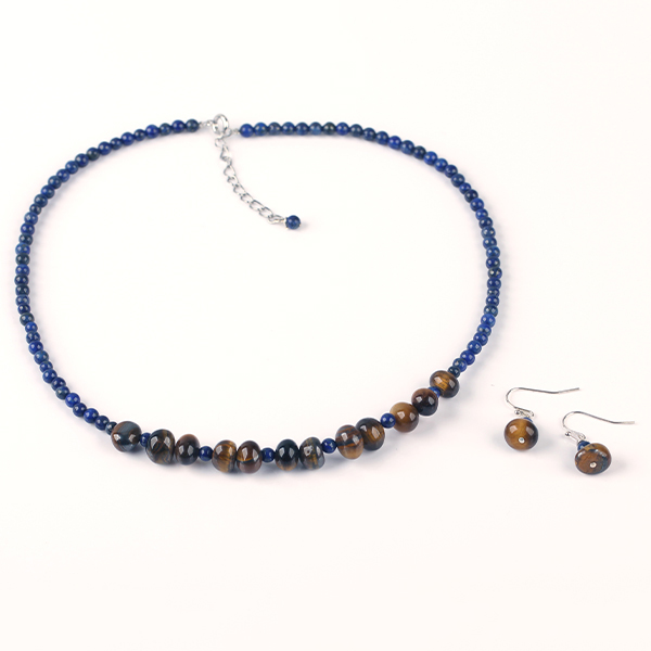 Cat's eye blue stone sleeve chain