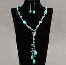 Assorted Turquoise Set ( Y Shape Turquoise and Matched Earrings )