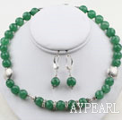 12mm FacetedAventurine Set ( Necklace and Matched Earrings )