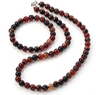Wholesale Fashion 8mm A Grade Visional Agate Jewelry Sets (Necklace With Matched Elastic Bracelet)