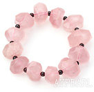 Wholesale Incidence Angle Rose Quartz and Round Garnet Stretch Bangle Bracelet