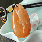 A Grade Huanglong Jade Pendant Necklace with Brown Thread
