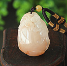 China Style A Grade Huanglong Jade Animal Shape Pendant with Brown Thread