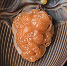 A Grade Huanglong Jade Pendant Necklace with Brown Thread