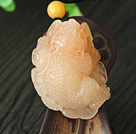 Rare Color Luanglong Jade Animal Shape Pendant Necklace with Brown Thread