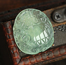 A Grade Prehnite Animal Shape Pendant with Sterling Silver Chain ( You can choose one from the two designs)