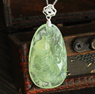 Fashion Style Prehnite Pendant Necklace with Sterling Silver Chain( You can choose one from two pendants)