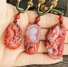 Animal Shape Southern Carnelian Pendant Necklace with Adjustable Cord ( You can choose one from the three pendant )