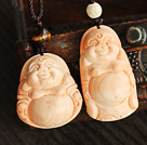 Classic Blood Sea Shell Smiling Buddhu Pendant Necklace With Adjustable Cords (You Can Select One From Two Pendants)
