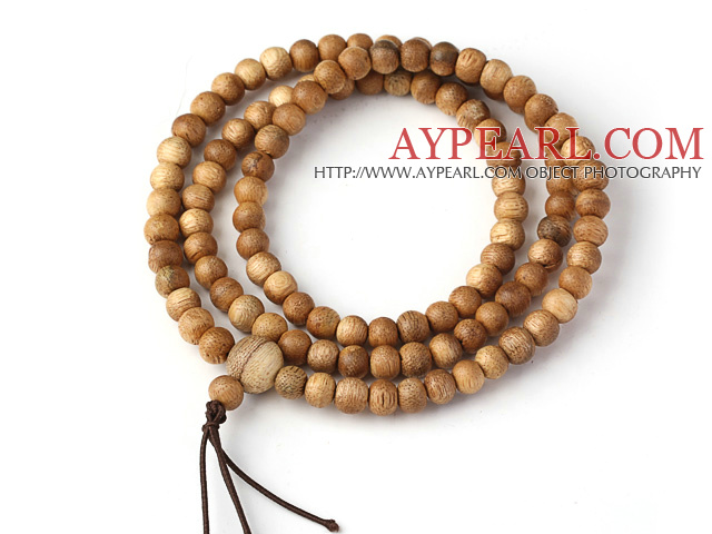 Multi-Row Natural Vietnam Yellow Water Tambac 108 Rosary Beads Bracelet