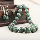 Natural Faceted Zoisite Stone Beaded Set ( Necklace and Matched Earrings )