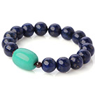 Wholesale Fashion Round Lapis Garnet And Green Turquoise Beaded Stretch Bangle Bracelet