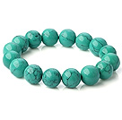 Popular 12mm Round Green Turquoise Beaded Stretch Bangle Bracelet