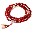 Delicate Fashion Natural Red Agate And Citrine 108 Beads Bracelet (3 Different Kinds To Choose)