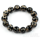 Wholesale 14mm Eye Shape Tianzhu Agate Beaded Elastic Bangle Bracelet