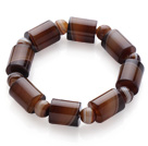 Vintage Style Single Strand Brazil Banded Agate Bracelet