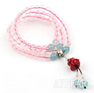 Natural A Grade Higher Quality Rose Quartz Prayer Bracelet with Sterling Silver Accessories (  Rosary Bracelet Total 108 Beads)