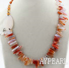 Assorted Natural Color Round Aagate and Branch Shape Agate Necklace
