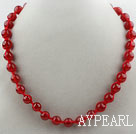 Wholesale Fashion Style Round 10mm Red Carnelian Beaded Woven Drawstring Necklace