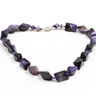 Wholesale Classic Design Purple Black Solid Cutting Crystallized Agate Necklace
