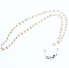 Simple Style Single Strand White Howlite Pendant Necklace