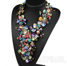 Elegant and Big Style Assorted Mulit Color Multi Pearl Shell Flower Party Necklace