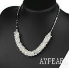 Wholesale Fashion Style Faceted Clear Crystal and Gray Black Crystal Necklace