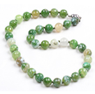 Simple Design Single Strand 10mm Fire Agate Beads Necklace(Random Color)