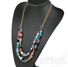 Assorted Multi Color Multi Stone Necklace with Bronze Chain