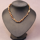 Simple Trendy Style Natural Brown Potato Pearl Necklace