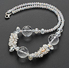 Assorted White Series Clear Crystal Necklace with Lobster Clasp