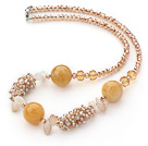 Wholesale Assorted Light Yellow Series Citrine and Yellow Jade Necklace with Lobster Clasp