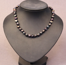Simple Trendy Style Natural Black Potato Pearl Necklace