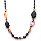 Wholesale Black Series Assorted Multi Shape Black Agate and Carnelian Necklace
