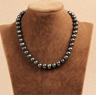 Best Mother Gift Graceful 10-11mm Natural Black Pearl Party Necklace